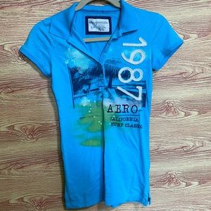 Aeropostale blue polo shirt size small